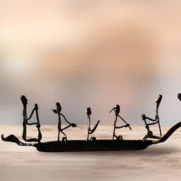 Peepul Tree Black Tribal Boat Figurine Showpiece-18