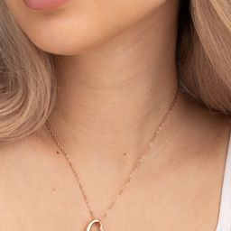 PALMONAS 18k Rose Gold Plated Heart Outline Necklace-image-46