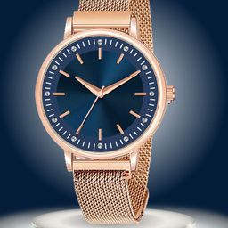 ON TIME OCTUS Women Embellished Dial & Stainless Steel Bracelet Style Straps Analogue Watch MAG OP-107-BLUE-79