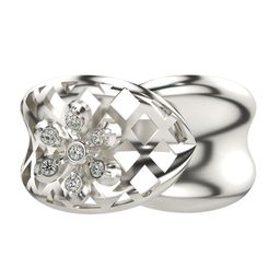 VALANOVA White Gold Plated Sterling Silver Certified 0.06 Ct Lab Grown Diamond Ring-image-25