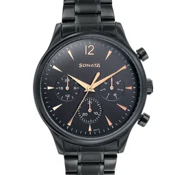 Sonata Men Dial & Stainless Steel Bracelet Style Straps Analogue Watch 77146NM01-38