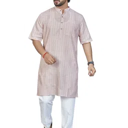 Authentics Men Striped Thread Work Kurta-image-58