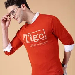 The Indian Garage Co Typography Printed Long Sleeves Acrylic Pullover Sweater-image-98
