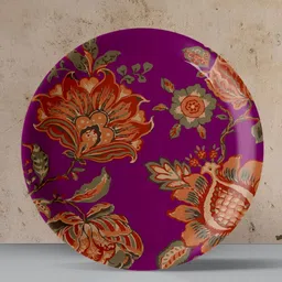 nestroots Purple & Red Ethnic Motifs Printed Wall Plate-image-97