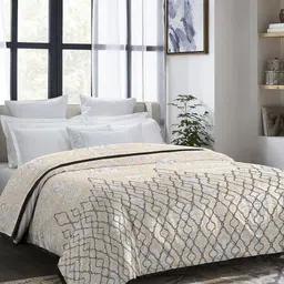 MYTRIDENT Beige Ethnic Motifs Microfiber Double Bed Blanket 1000 GSM-picture-14