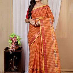 Ruuprekha Woven Design Pure Cotton Fusion Taant Saree-image-133