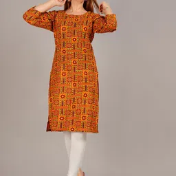 KALINI WomenOrange Ethnic Motifs Printed Kurta-picture-41