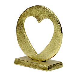 Hind Decor Aluminium Hollow Heart Wooden Base Showpiece-image-14
