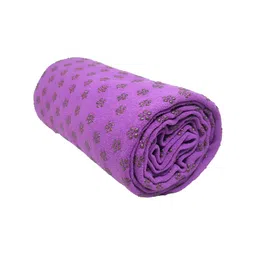 Black gold Purple Floral Printed Microfiber 450 GSM Yoga Mat Towel-image-16