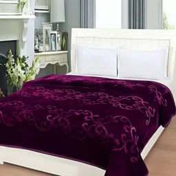RF RELAXFEEL Purple Ethnic Motifs Heavy Winter 400 GSM Single Bed Blanket-image-95