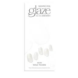 Dashing Diva Silver Twinkle Dome Effect Gel Nail-47