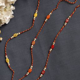 Aapno Rajasthan Set of 3 Religious Om & Swastika Rakhi-image-21
