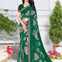 Laxmipati Abstract Printed Poly Georgette Saree-image-0