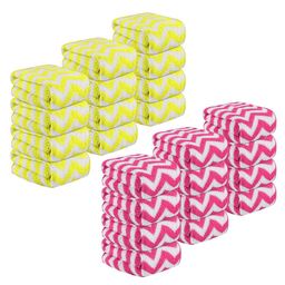 Kuber Industries Yellow 24 Pieces Printed Super Absorbent 250 GSM Microfibre Face Towels-22