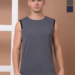 Force NXT Men Microfiber Anti Viral Anti Odour Cool Pack of 3 Sports Muscle T-Shirt-image-91