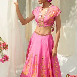 Basil leaf Woven Design Made to Measure Lehenga & Blouse With Dupatta image 4
