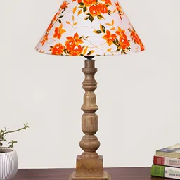 Devansh Brown Wood Frusturical Shaped Table Lamp-image-68