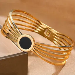 MEENAZ Women American Diamond Antique Gold-Plated Bangle-Style Bracelet-picture-21