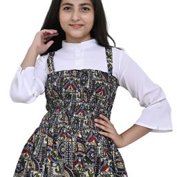 BAESD Girls Abstract Printed Mandarin Collar Top-picture-50