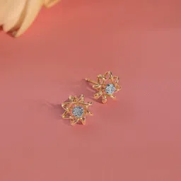 Mia by Tanishq Gold & Diamond Serene Petal Stud Earrings-47