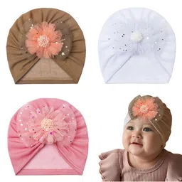 SYGA Kids Pack of 3 Cotton Printed Beanie-image-74