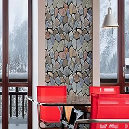 Univocean Grey & Beige Modern Pebbles Stone Brick Pattern 3D Wall Paper-5