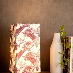 green girgit Off-White & Purple Printed Birds of Paradise Column Lamp-50