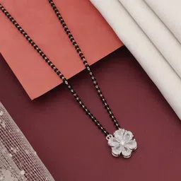 ABDESIGNS Silver-Plated Artificial Stones and Beads Mangalsutra-13