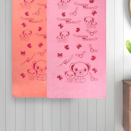Myntra Elegant Homes Orange & Pink 2 Printed Cotton 300 GSM Bath Towel-image-57