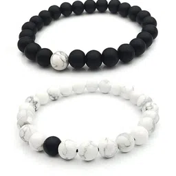 Divine souvenirs Unisex Set Of 2 Artificial Beaded Elasticated Bracelets-13