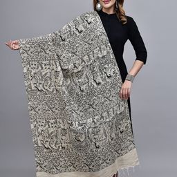 LOOM LEGACY Printed Block Print Khadi Cotton Dupatta-image-94