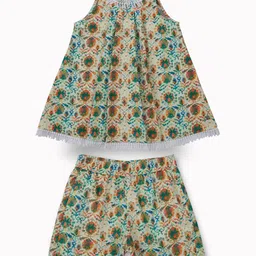 Gini and Jony Girls Printed Round Neck Pure Cotton Top With Shorts-image-52