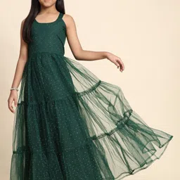 LOOKS AND LIKES Embellished Net Maxi Dress-image-30
