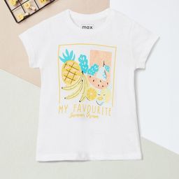 max Girls Graphic Printed Round Neck Cotton T-shirt-image-72