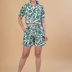 NEYSA Floral Printed Short Sleeves Pure Cotton Shirt With Shorts-picture-16