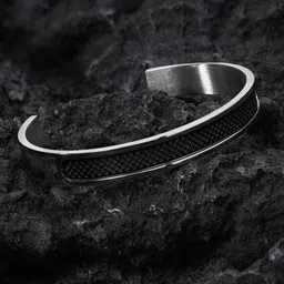 The Roadster Lifestyle Co Men Silver-Plated Anti Tarnish Cuff Bracelet-33