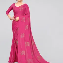 MIRCHI FASHION Pink Ethnic Motifs Printed Saree-17