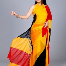 VL SAREES Colourblocked Pure Chiffon Saree-picture-15