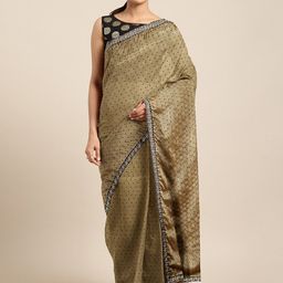 KALINI Polka Dot Printed Poly Chiffon Saree-image-21