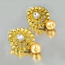 Yellow Chimes Gold-Toned Contemporary Drop Earrings-10