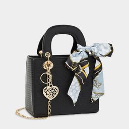 Styli Snake Skin Textured PU Structured Handheld Bag With Keychain & Scarf-36