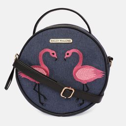 Bagsy Malone Grey Embroidered Sling Bag-image-26