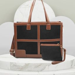 Womanix Oversized Structured Tote Bag with Applique-13