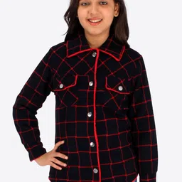 CUTECUMBER Girls Checked Cotton Tailored Jacket-picture-15