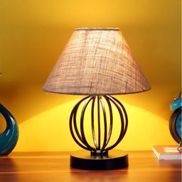 Devansh Beige Jute Table Lamp with Iron Base-15