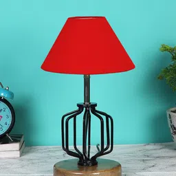 Devansh Red & Black Solid Table Lamp-20
