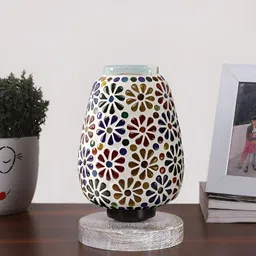 Devansh White Textured Glass Abstract Shaped Table Lamp-image-82