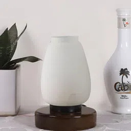 Devansh White Glass Abstract Shaped Table Lamp-image-23
