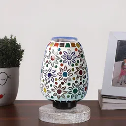 Devansh White Textured Glass Abstract Shaped Table Lamp-image-72