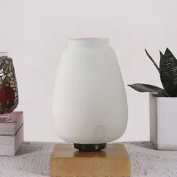 Devansh White Glass Abstract Shaped Table Lamp-image-26